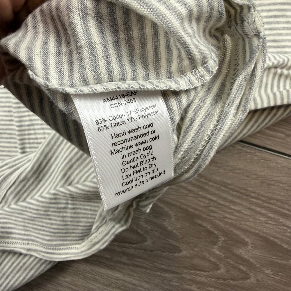 ATM Anthony Thomas Melillo Mens Shirt Long Sleeve Striped Grey White Small - Picture 4 of 8